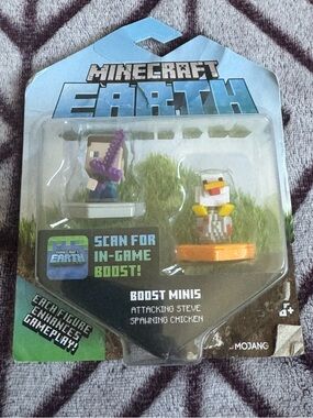 Minecraft Earth Boost Minis - Attacking Steve & Spawning Chicken